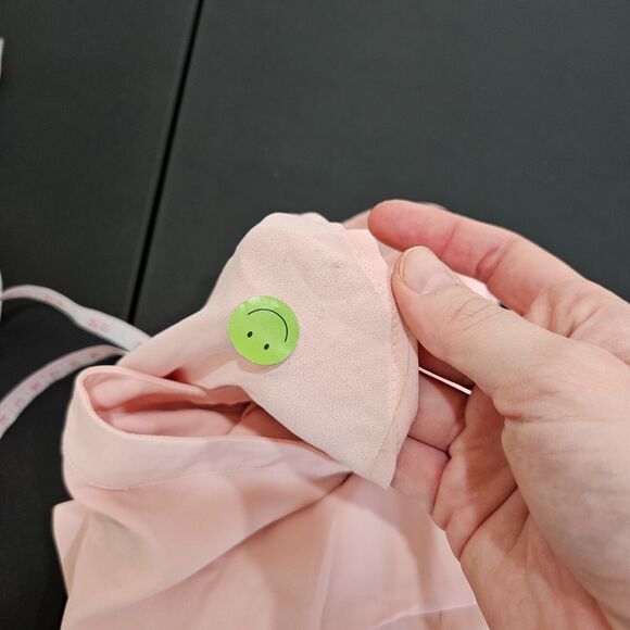 Talbots Women's Chiffon Popover Top Petite 2XP Pink Long Sleeves Neutral Office - Picture 12 of 13